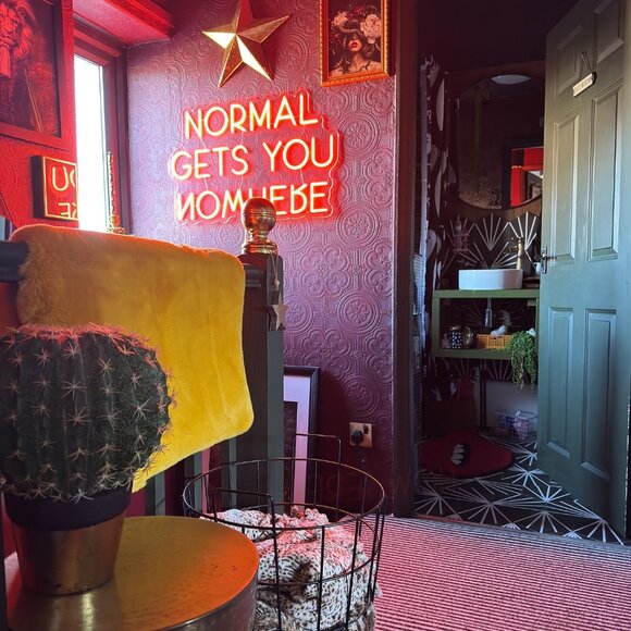 NORMAL GETS YOU NOWHERE Pink Red Neon Light LED Wall Indoor Room Dorm Decor - Picture 8 of 17